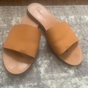Madewell The Boardwalk Post Slide Women’s Size 8.5 Brown Leather Sandals